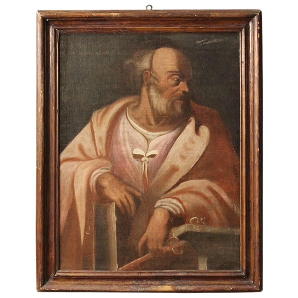 18th Century Italian Painting Depicting "Saint Peter"