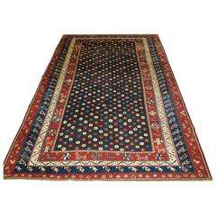 Antique Kurdish Rug, All-Over Floral Rosette Design and Superb Color, circa 1890