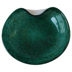 Beautiful Vintage Italian Murano Emerald Green Art Glass Bowl, Italy, 1960s