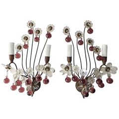 Maison Baguès Style Amethyst Balls Sconces