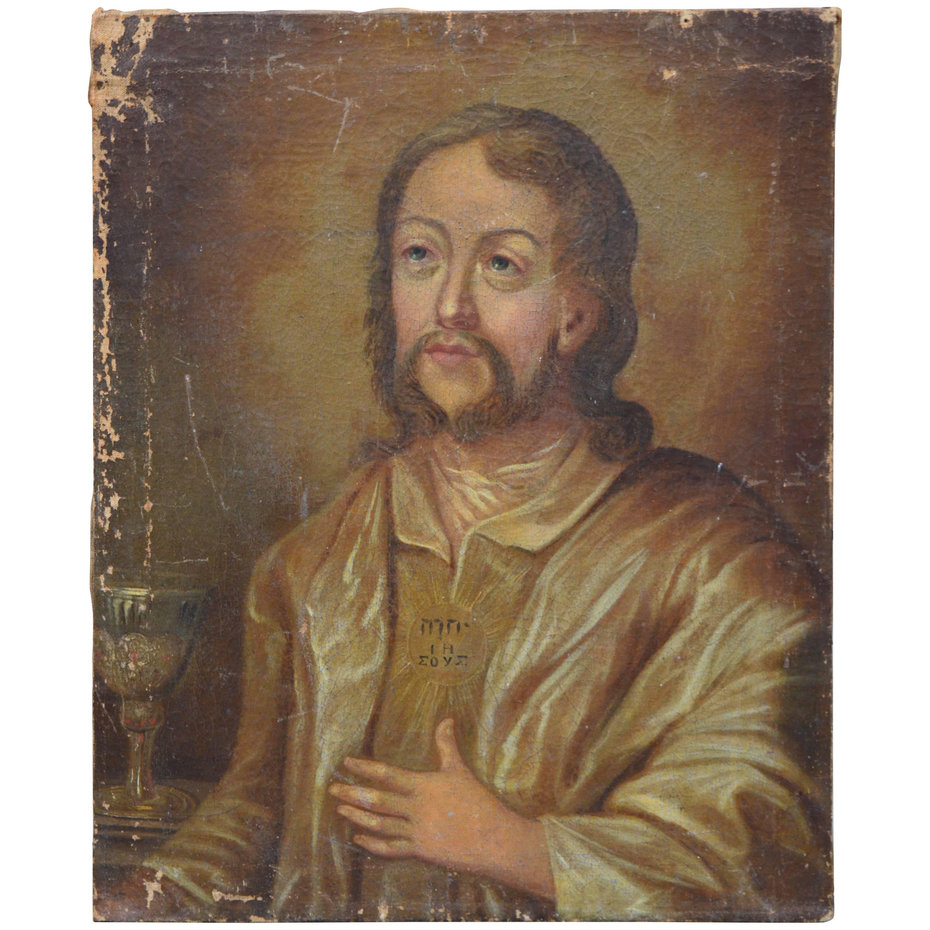 18th Century Russian Painting of a Saint 