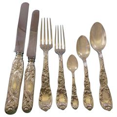 Antique Chrysanthemum by Tiffany Sterling Silver Flatware Set 12 Service Dinner & Lunch