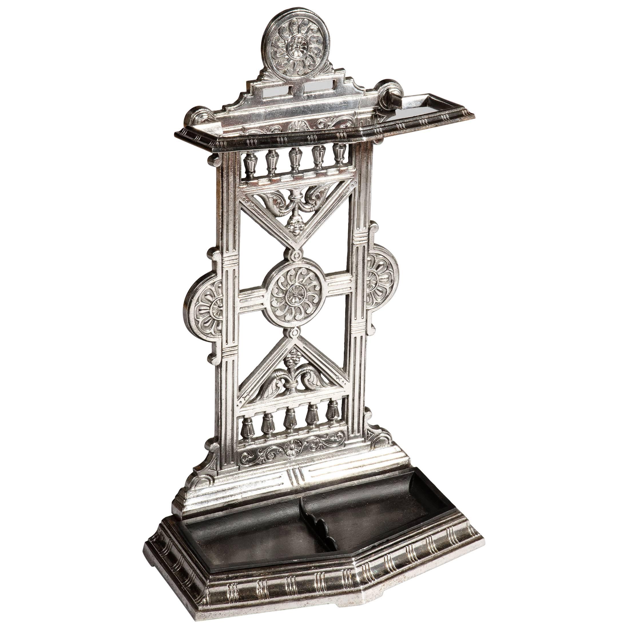 Victorian Polished Cast Iron Hall Umbrella Stand For Sale