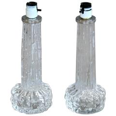 Pair of Glass Table Lamps by Carl Fagerlund for Orrefors