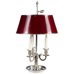 French Early 20th Century Silver Plate Bouillotte Lamp