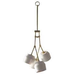 Forchette Pendant by Materia Designs in Natural Porcelain & Unlacquered Brass 5