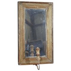 Antique 18th-19th Century, Louis XVI Gilded Mirror with Sconce 