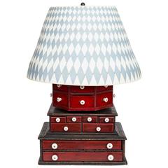 One-of-a-kind 'Diamond & Baratta' Large-Scale Sewing Box Lamp