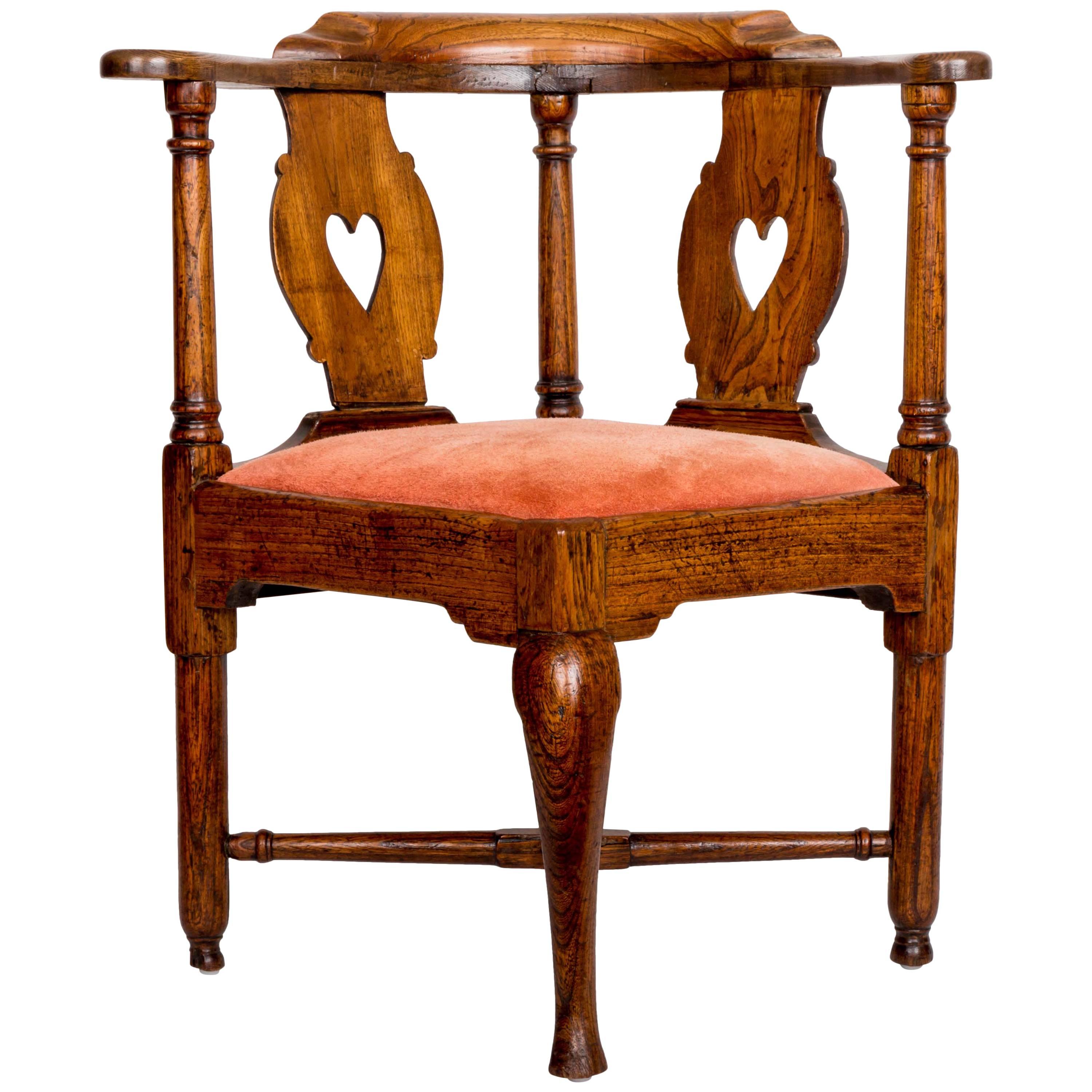 18th Century English Oak Corner Chair