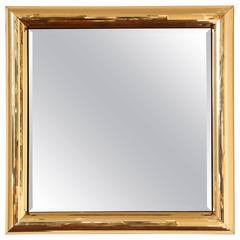 Vintage Disco Ball Gold Square Mirror Frame