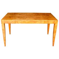 Italian Burl Wood Writing Table or Desk