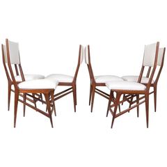 Vintage Set of Six Carlo di Carli Style Dining Chairs, Italy