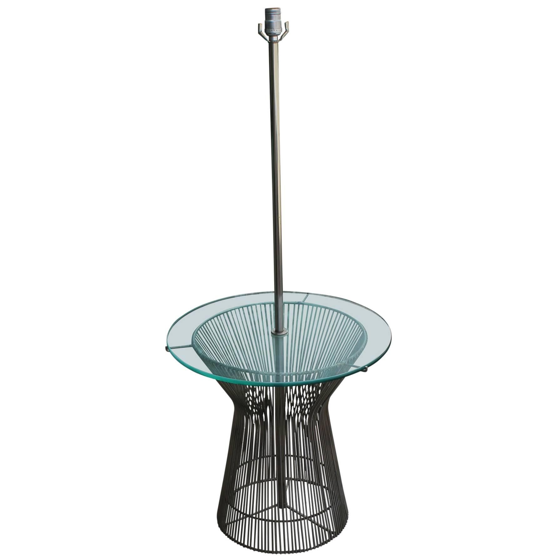 Modern Warren Platner Style Wire Round Lamp Table by Laurel
