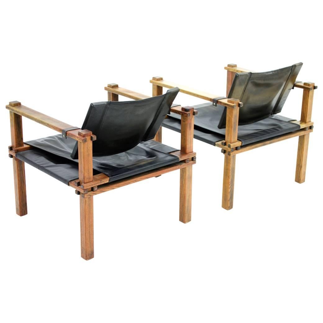 Pair of Safari Lounge Chairs by Gerd Lange, Germany 1960s