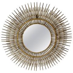 Curtis Jere Gilded Steel Sunburst Nail Mirror