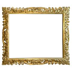 Enormous Italian Baroque Giltwood Frame, 19th Century