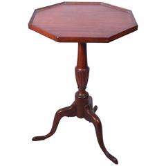 Early 19th Century New England Carved Mahogany Candlestand