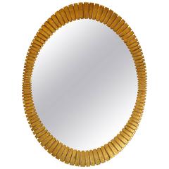 Spanish Carved and Gilded Oval Mirror Frame