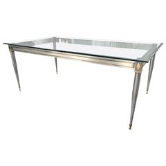 Dining Table with Glass Top - Maison Jansen