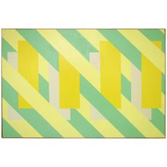 Large Color Field Abstract Painting Signed P. Weinfeld, Dated 1977 12