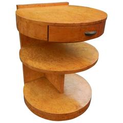 Art Deco Maple and Brass Nightstand 10