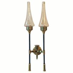 Neoclassically Inspired Mid-Century Sconces