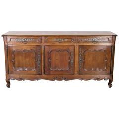 Antique 18th Century Country French Louis XV Period Cherry Enfilade Buffet