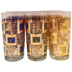 Vintage Mid-Century Modern Highball Glasses, S/6