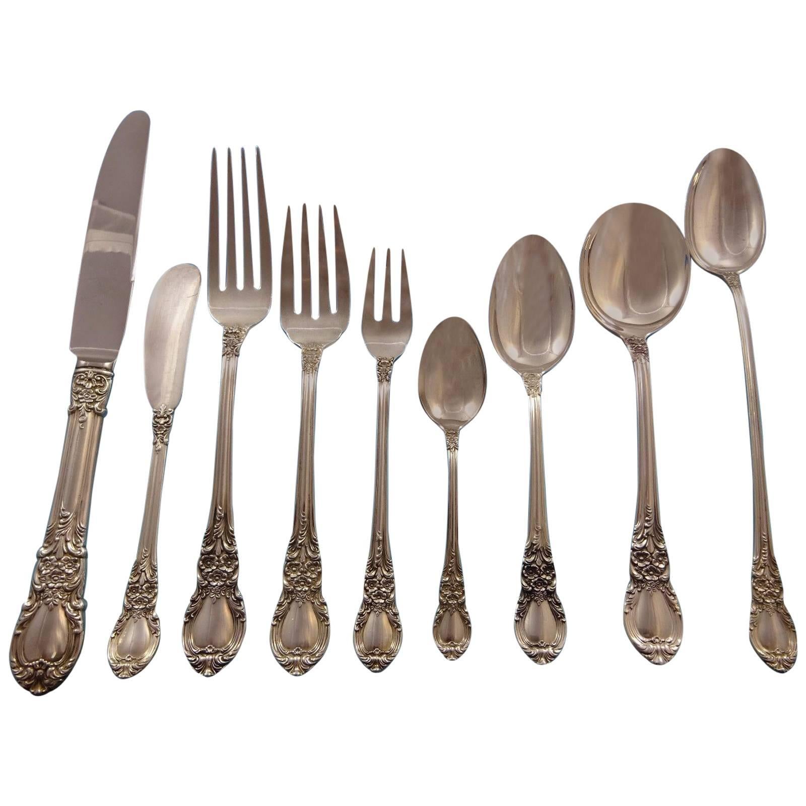 American Victorian by Lunt Juego de Cubiertos de Plata de Ley 12 Servicios Almuerzo 115 Piezas