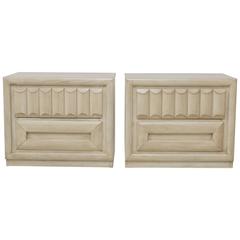 Lane Brutalist Driftwood Finish Pair of Nightstands 12