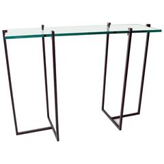 Console Table by JM Szymanski in Blackened Steel and Glass 9