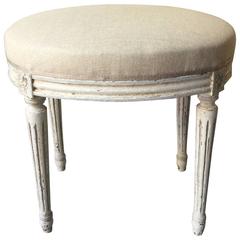 Antique Louis XVI Style Painted Oval Footstool
