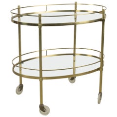 Solid Brass Tea Trolley Attributed to Maxwell Phillips