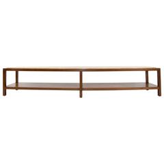 Very Large Bench in Walnut and Travertine