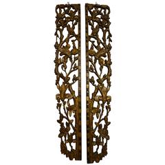 Two Carved Giltwood Mandarin Bed Ornaments - Chinese, 18th or early 19th Century 8
