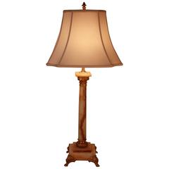 Classic Onyx and Bronze Column Table Lamp