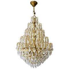Elegant Brass and Crystal Chandelier 1