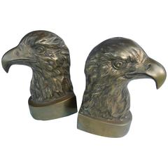 Mid-Century Brass Eagle Bookends