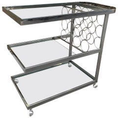 Three-Tier Chrome Bar Cart