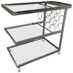 Three-Tier Chrome Bar Cart 6