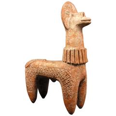 Tribal Dogon Clay Horse Sculpture Burkina Faso Mali Africa Protection Figure