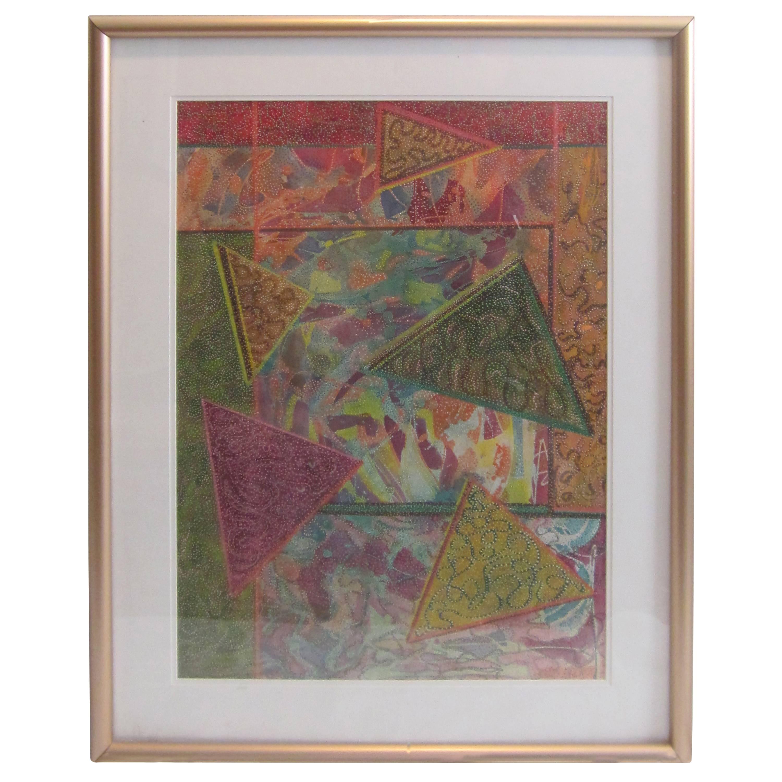 Mixed-Media Piece "Triangle Variations" by Jo Ann Durham For Sale
