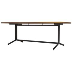 Gispen Style Teak and Enameled Steel Dining or Conference Table