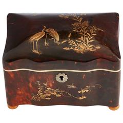 Rare Chinese Export Tortoiseshell Tea Caddy, circa 1840-1850 11