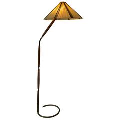 Adjustable Floor Lamp in Brass and Wood 11