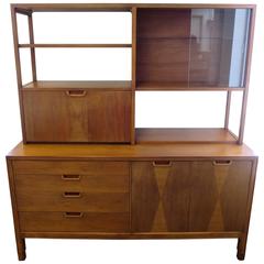 Mid-Century Cabinet with Hutch by John Stuart for Janus Collection