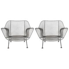 Pair of Russell Woodard Sculptura Low Wide Lounge Chairs, circa 1950s