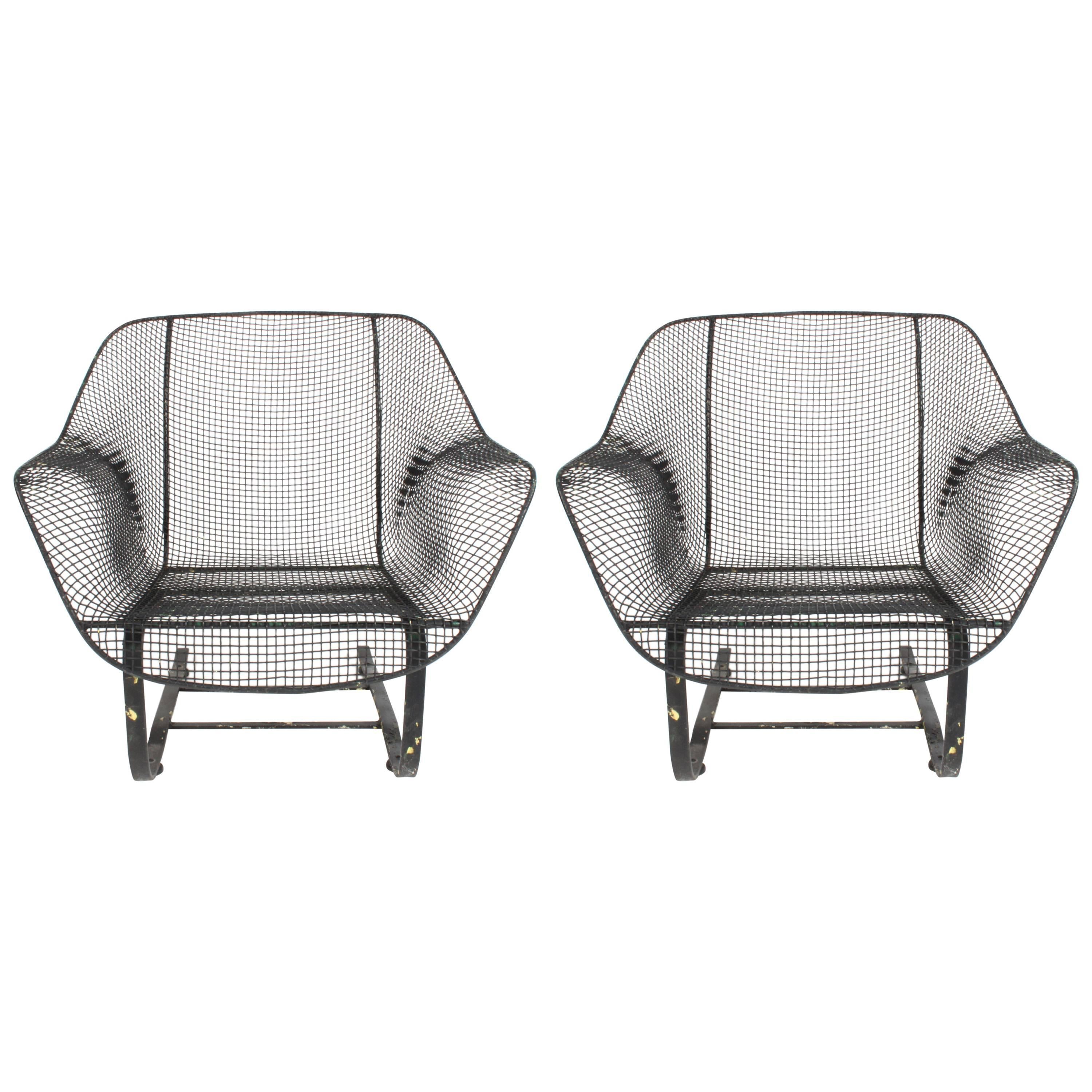 Pair of Russell Woodard Sculptura Springer Low Wide Lounge Chairs