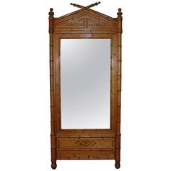 19th Century French Faux Bamboo Armoire