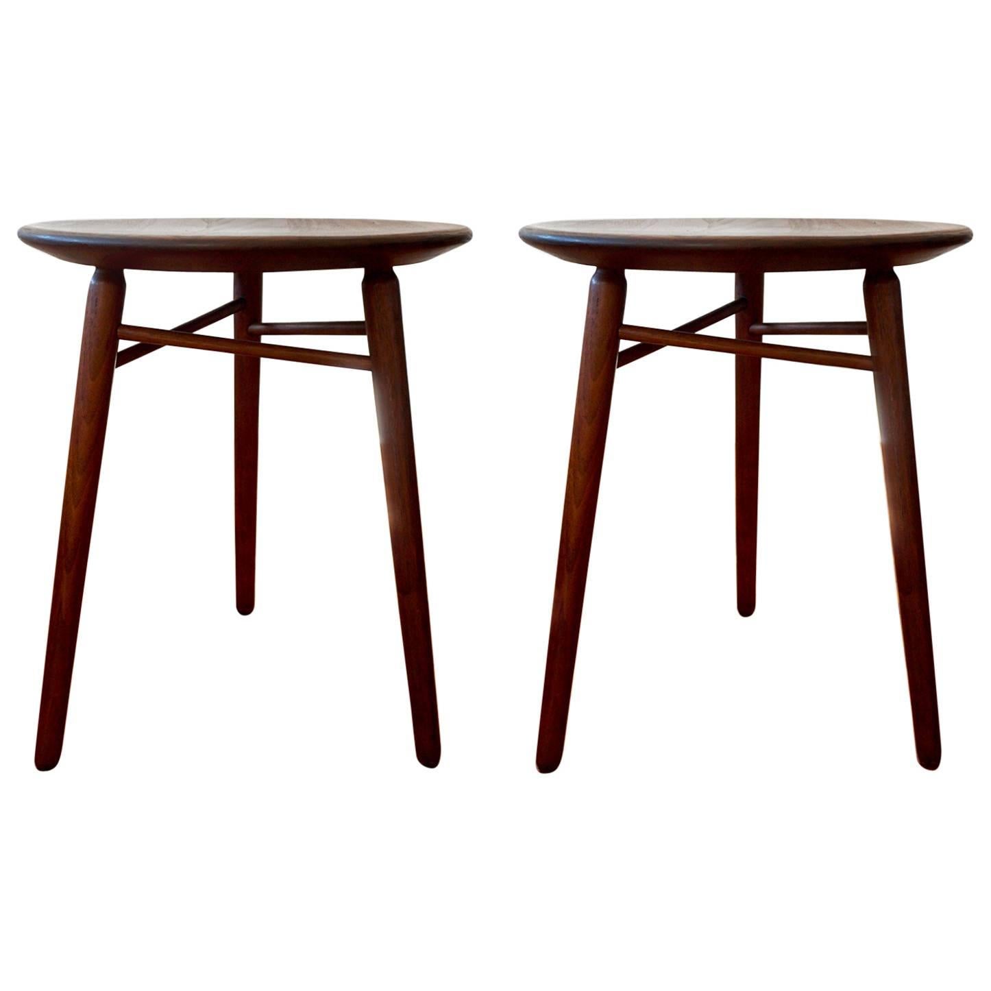 Pair of Walnut Occasional Tables or Stools by Glenn of California